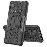 Двупластов гръб със стойка за Xiaomi Redmi Note 12 Pro+ 5G - черен - 1