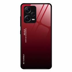 Силиконов кейс със стъклен гръб за Xiaomi Redmi Note 12 Pro+ 5G - червен металик