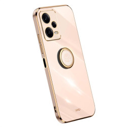 Хибриден гръб със стойка тип пръстен марка XINLI за Xiaomi Redmi Note 12 Pro+ 5G - розов