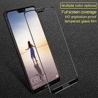 Удароустойчив стъклен протектор покриващ целия екран марка IMAK за Huawei P20 Lite - цвят черен