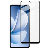Извит удароустойчив стъклен протектор покриващ целия екран марка IMAK за Realme Note 70T - с черна рамка