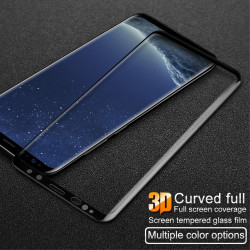 Извит 3D удароустойчив стъклен протектор покриващ целия екран марка IMAK за Samsung Galaxy S9 Plus - цвят черен