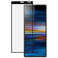 Удароустойчив стъклен протектор покриващ целия екран марка IMAK за Sony Xperia 10 Plus - цвят черен