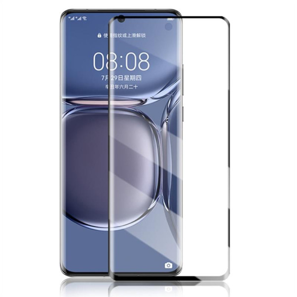 Купи удароустойчив стъклен протектор покриващ целия екран марка AMORUS с черна рамка за Huawei P50 Pro от zatelefona.bg.