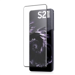 Удароустойчив стъклен протектор марка AMORUS за Samsung Galaxy S21 Ultra - с черна рамка