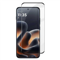 Извит 3D удароустойчив стъклен протектор покриващ целия екран за Motorola Edge 70 Pro 5G -  с черна рамка