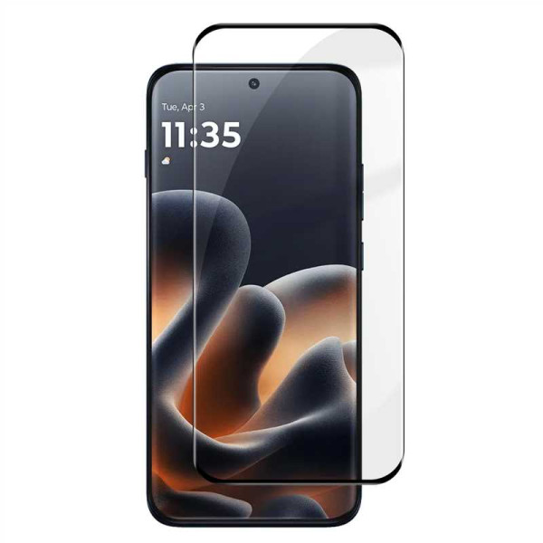 Извит 3D удароустойчив стъклен протектор покриващ целия екран за Motorola Edge 70 Pro 5G - с черна рамка Извит 3D удароустойчив стъклен протектор покриващ целия екран за Motorola Edge 70 Pro 5G - с черна рамка