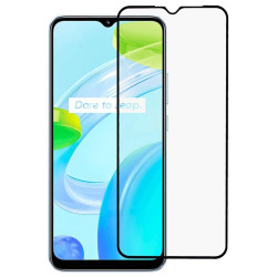 Удароустойчив стъклен протектор за Realme C30 - с черна рамка