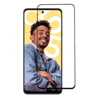 Удароустойчив стъклен протектор за Realme C55 - с черна рамка