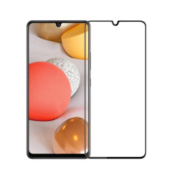 Извит удароустойчив стъклен протектор за Samsung Galaxy A42 5G - с черна рамка