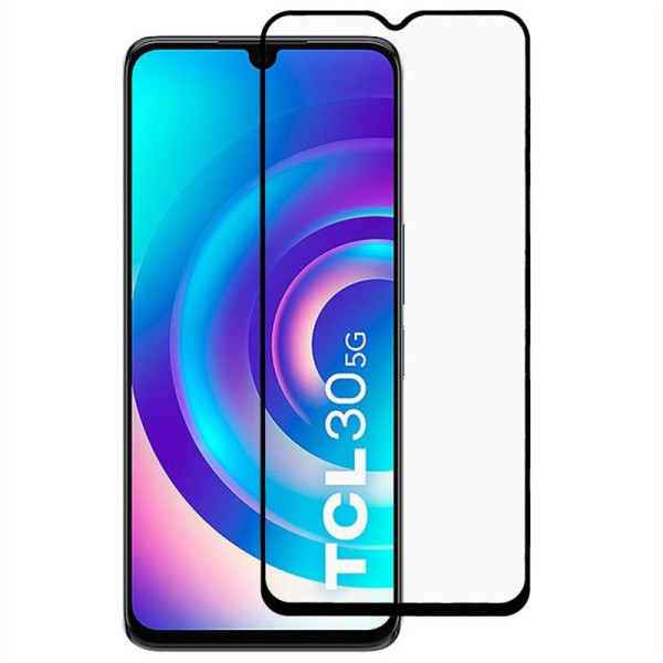 Удароустойчив стъклен протектор за TCL 20R 5G - с черна рамка