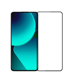 Извит 3D удароустойчив стъклен протектор покриващ целия екран за Xiaomi 15T/15T Pro - с черна рамка