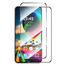 Два броя удароустойчив стъклен протектор за екран марка Enkay за Oppo Reno 13F 5G - с черна рамка
