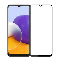 Удароустойчив стъклен протектор покриващ целия екран марка MOFI за Samsung Galaxy A22 5G - с черна рамка 