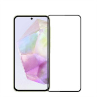 Извит 3D удароустойчив стъклен протектор покриващ целия екран марка MOFI за Samsung Galaxy A36 5G/A56 5G - с черна рамка 