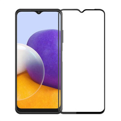 Удароустойчив стъклен протектор покриващ целия екран марка MOFI за Samsung Galaxy A22 4G - с черна рамка