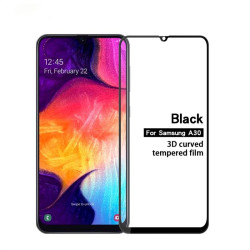 Удароустойчив стъклен протектор покриващ целия екран марка MOFI за Samsung Galaxy A50/30s - с черна рамка
