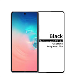 Извит 3D удароустойчив стъклен протектор покриващ целия екран марка MOFI за Samsung Galaxy S10 Lite - цвят черен