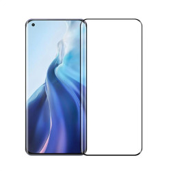Удароустойчив стъклен протектор покриващ целия екран марка MOFI за Xiaomi Mi 11 - с черна рамка