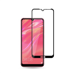 Удароустойчив стъклен протектор покриващ целия екран марка MOCOLO за Huawei Y7 2019 - цвят черен