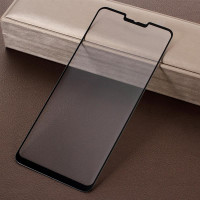 Извит 3D удароустойчив стъклен протектор покриващ целия екран марка Rurihai за LG G7 ThinQ - цвят черен