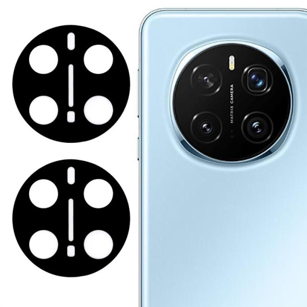 Два броя удароустойчив стъклен протектор за камера за Honor Magic7 Pro - черна рамка Два броя удароустойчив стъклен протектор за камера за Honor Magic7 Pro - черна рамка